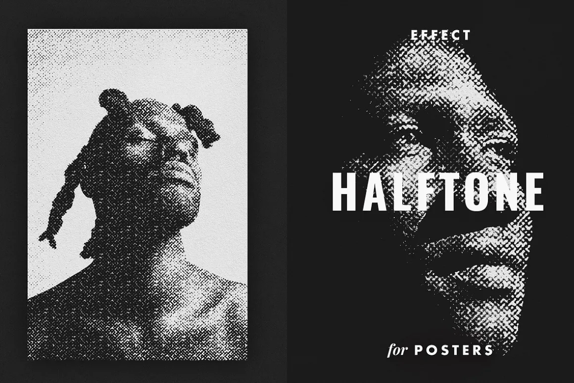 Bitmap Halftone Poster Effect