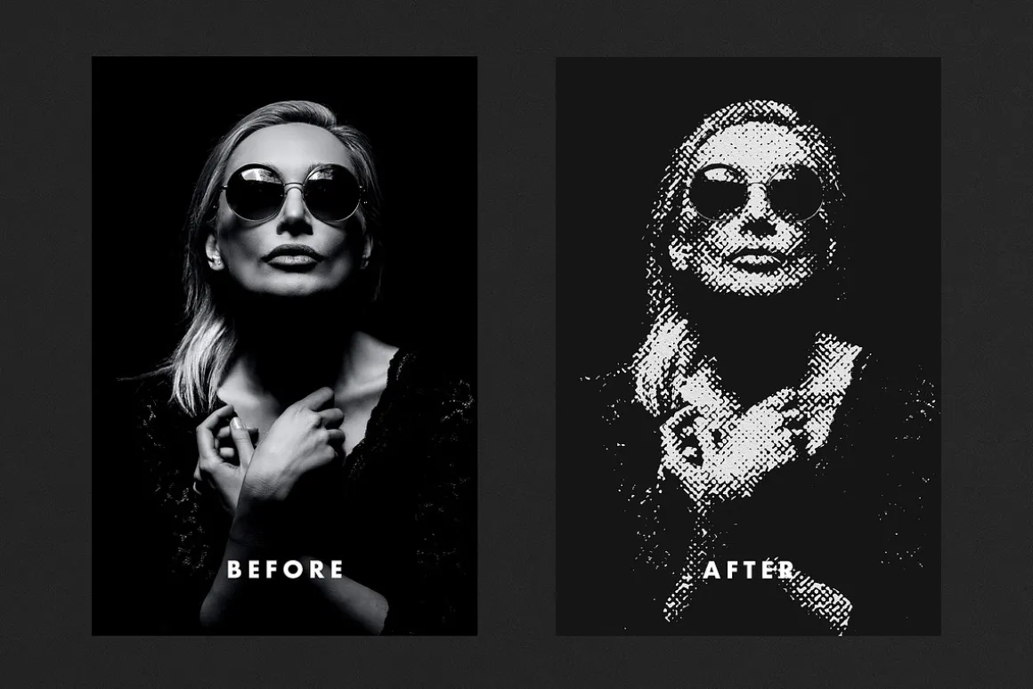 Bitmap Halftone Poster Effect