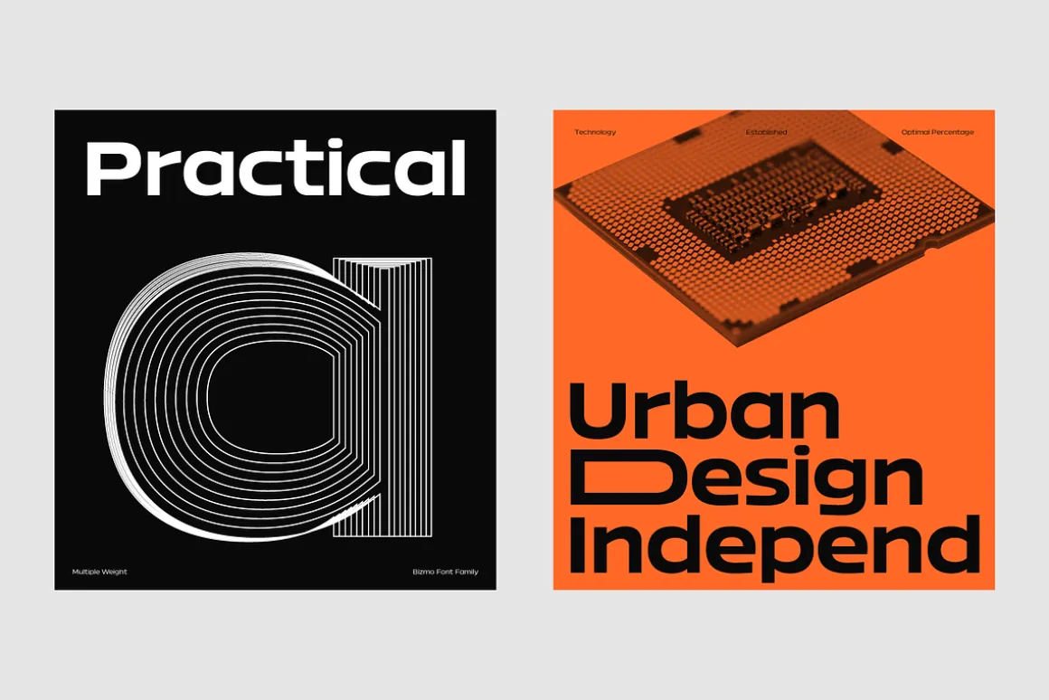 Bizmo; 18 Fonts of Display Family
