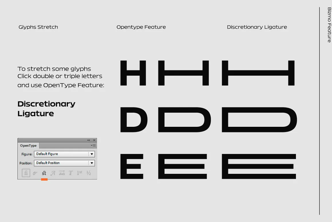 Bizmo; 18 Fonts of Display Family