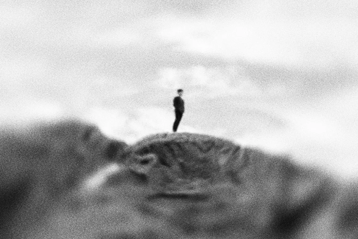 Black and White Grain Photo Effect