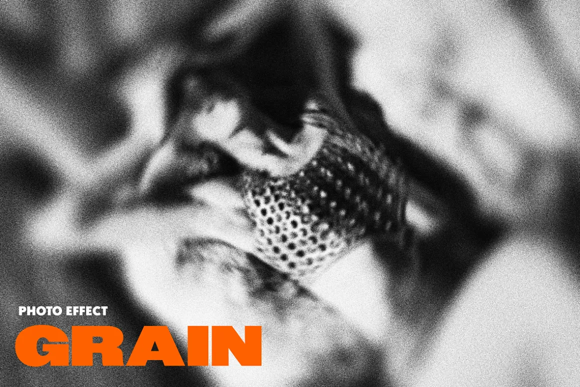 Black and White Grain Photo Effect