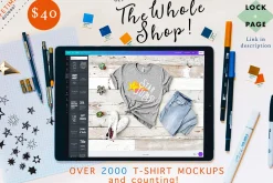 Black Gildan 5000 T-Shirt Mockup