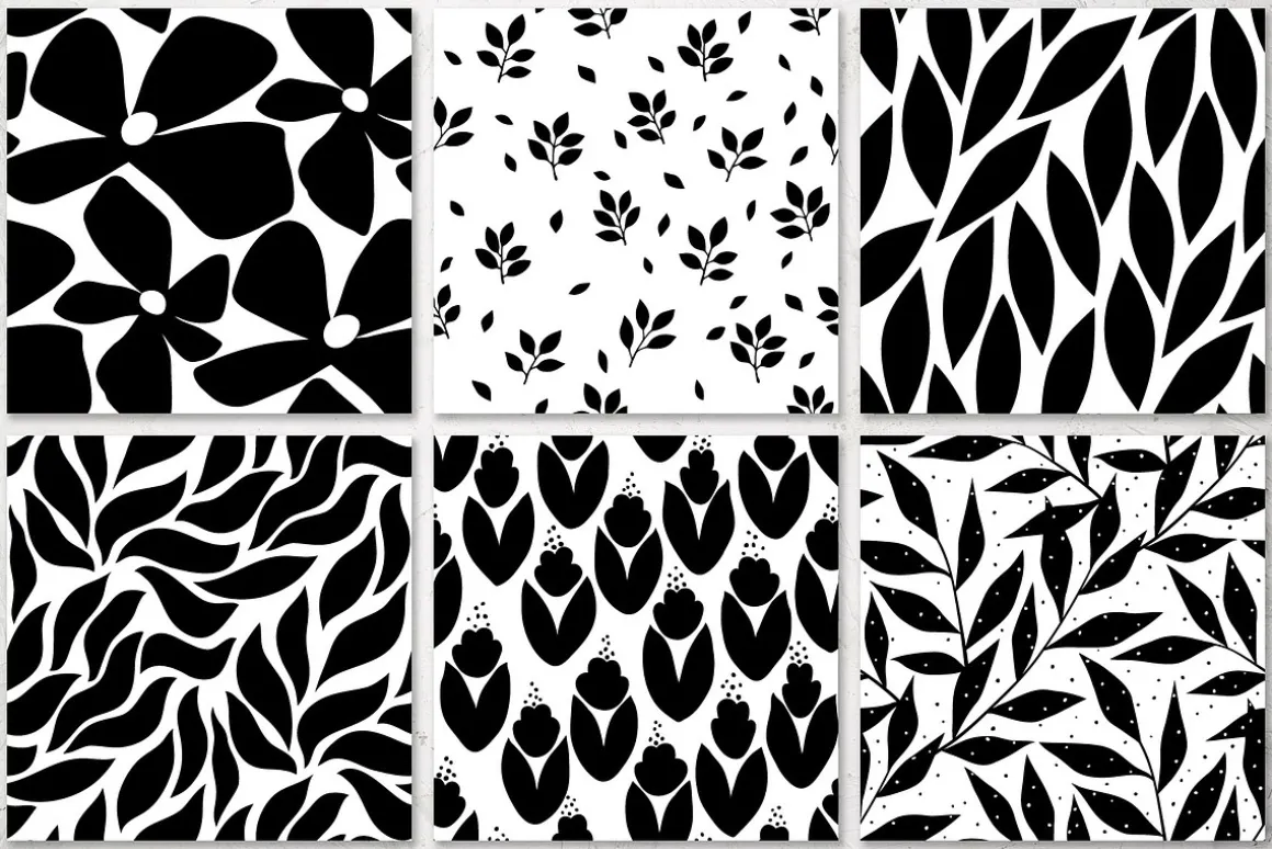 Black And White Floral Patterns