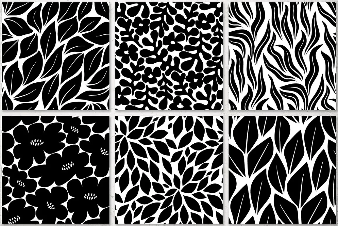 Black And White Floral Patterns