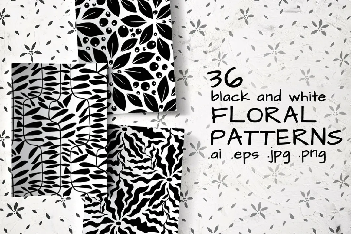 Black And White Floral Patterns
