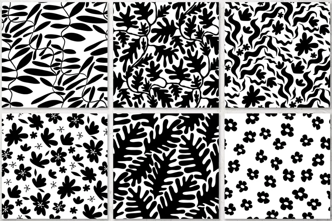 Black And White Floral Patterns