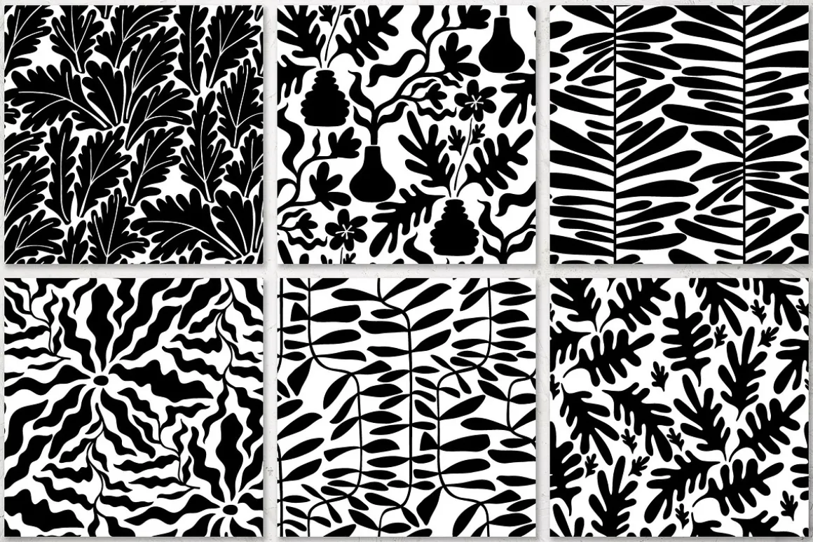 Black And White Floral Patterns