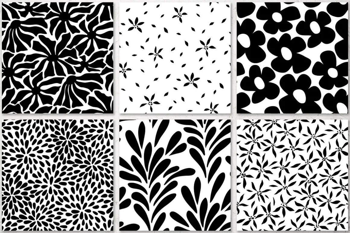 Black And White Floral Patterns