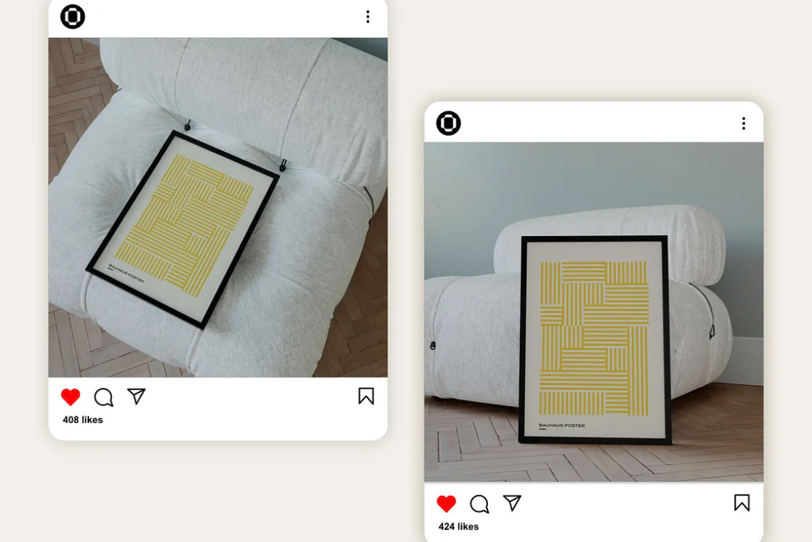 Black Frame Mockup Set BARN