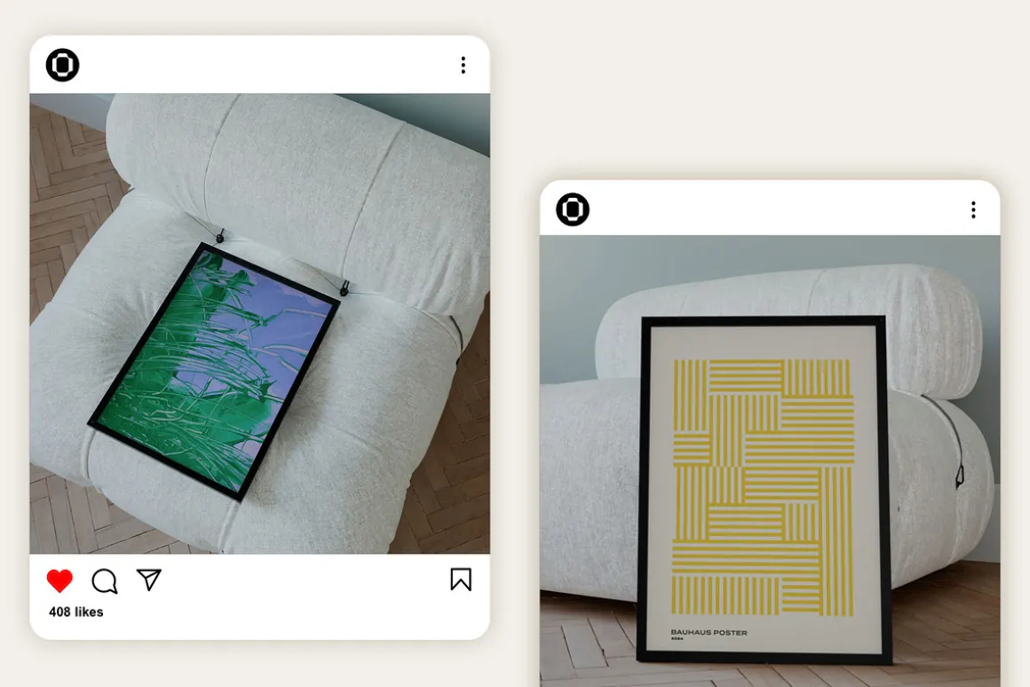 Black Frame Mockup Set BARN