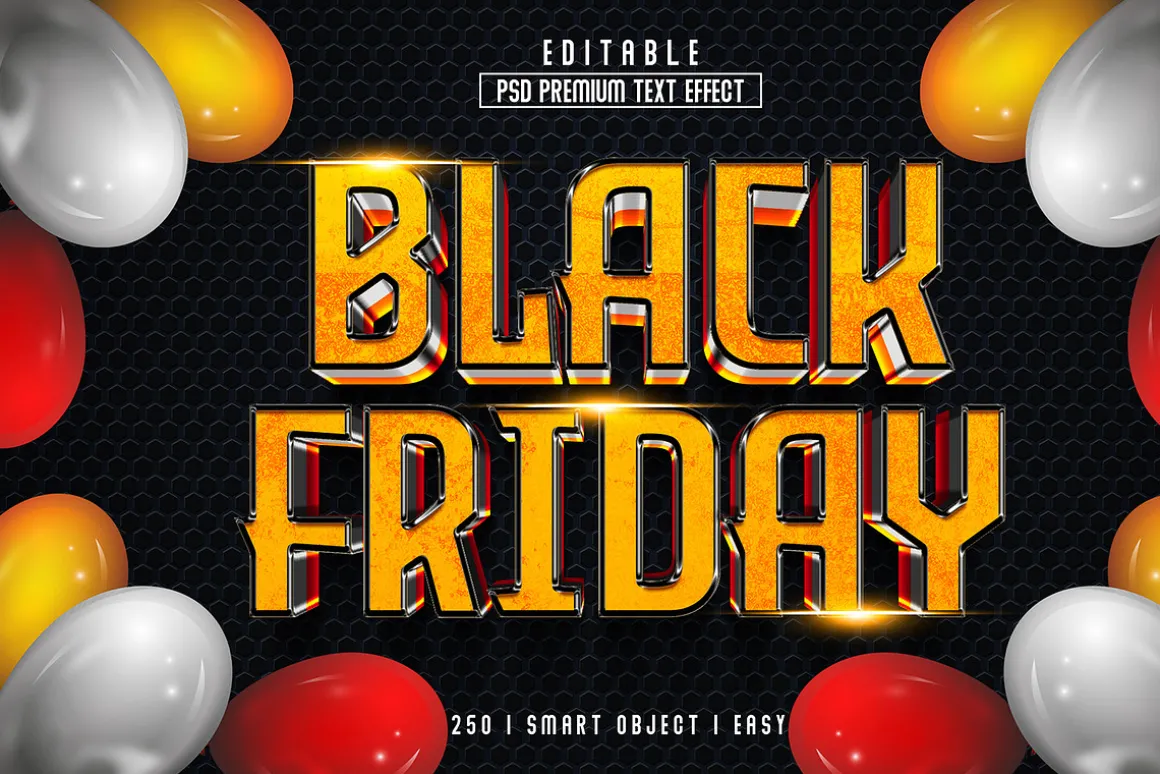 Black Friday 3D Text Effect Style