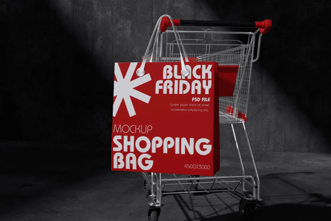 Black Friday Shopping Bag Mockup
