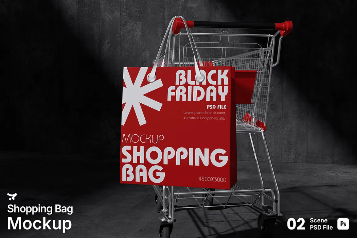 Black Friday Shopping Bag Mockup