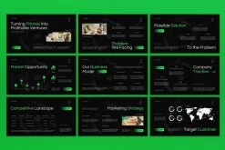 Black Green Modern Pitch Deck PPT