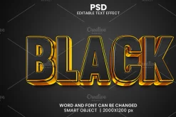 Black Luxury 3d Text Effect Style