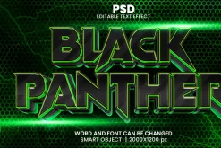 Black Panther 3d Text Effect Style