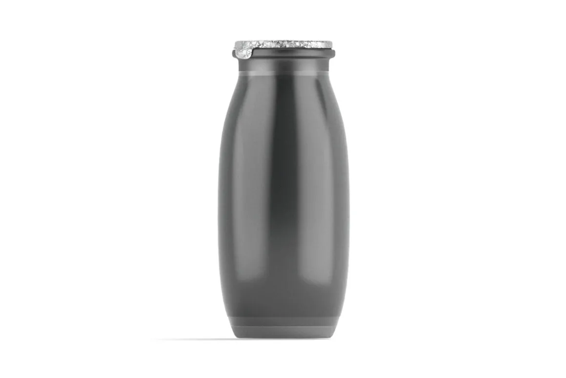 Black Plastic Yogurt Bottle 3D Model
