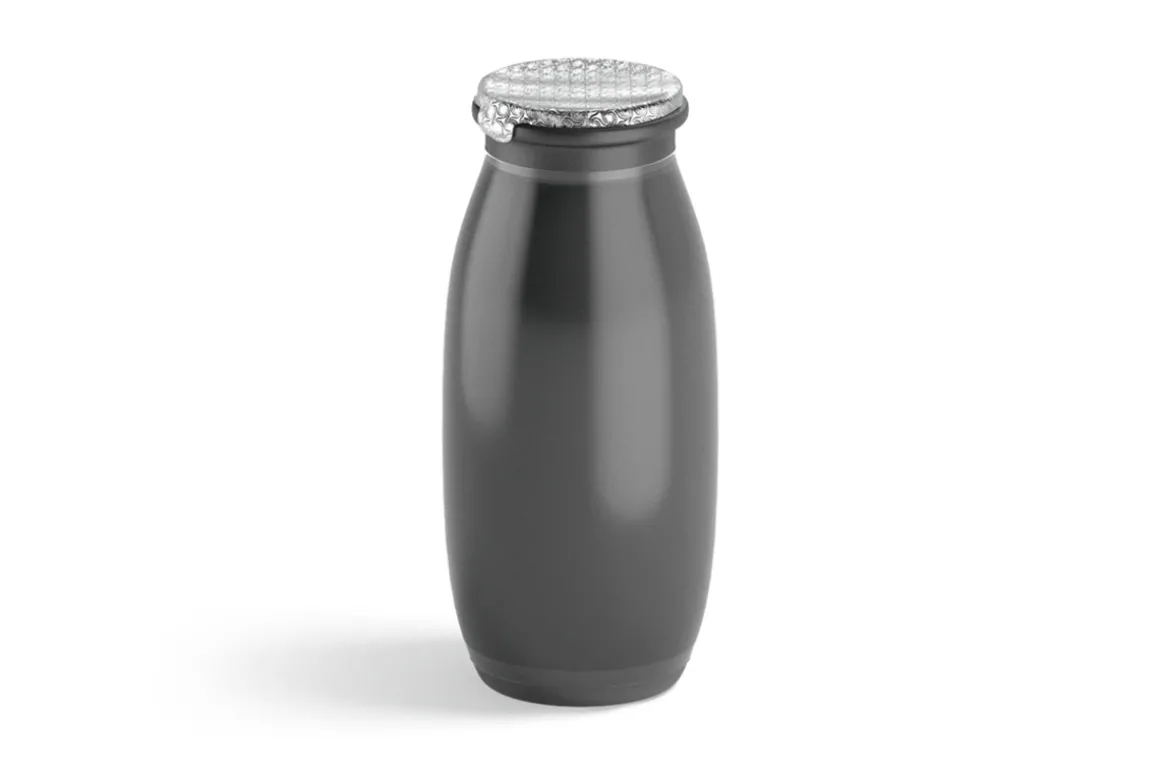 Black Plastic Yogurt Bottle 3D Model