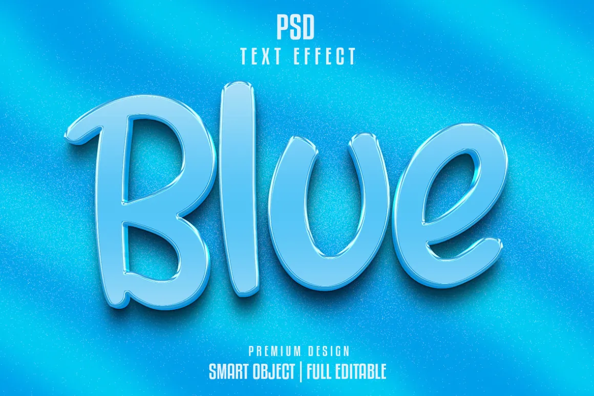 Blue 3d text effect