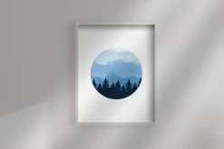 Blue Minimalist Wall Art Set of 4