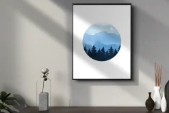 Blue Minimalist Wall Art Set of 4