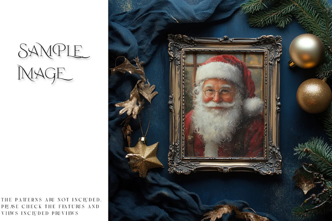 Blue Christmas Frames Collection