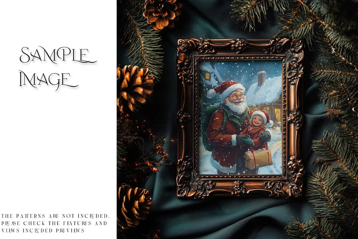Blue Christmas Frames Collection