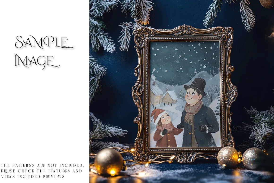 Blue Christmas Frames Collection