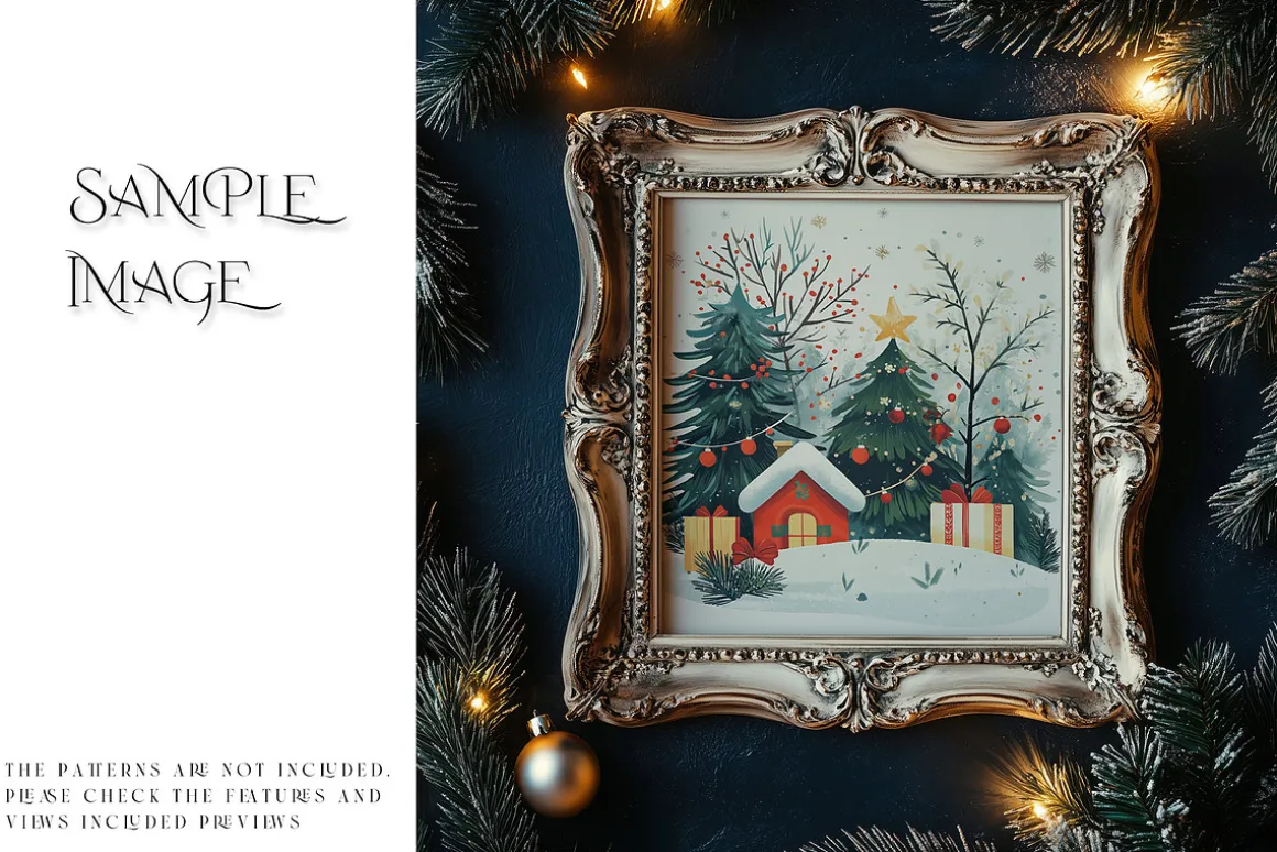 Blue Christmas Frames Collection