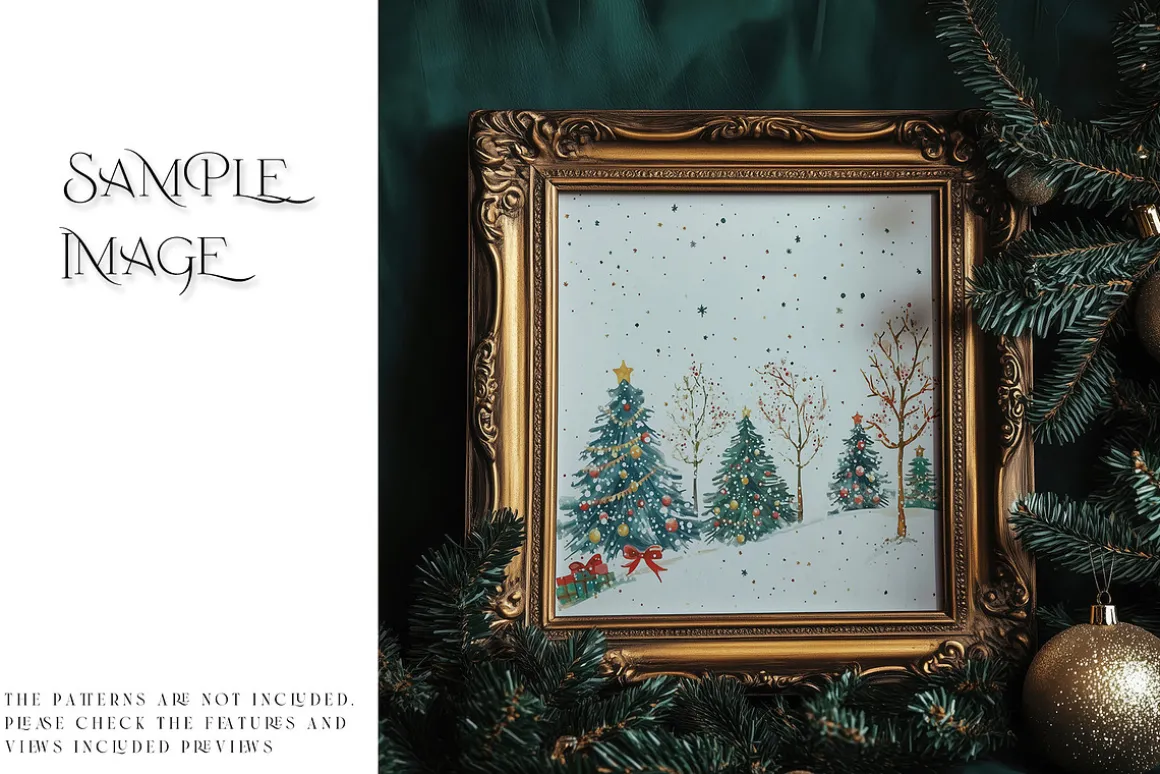 Blue Christmas Frames Collection
