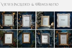 Blue Christmas Frames Collection
