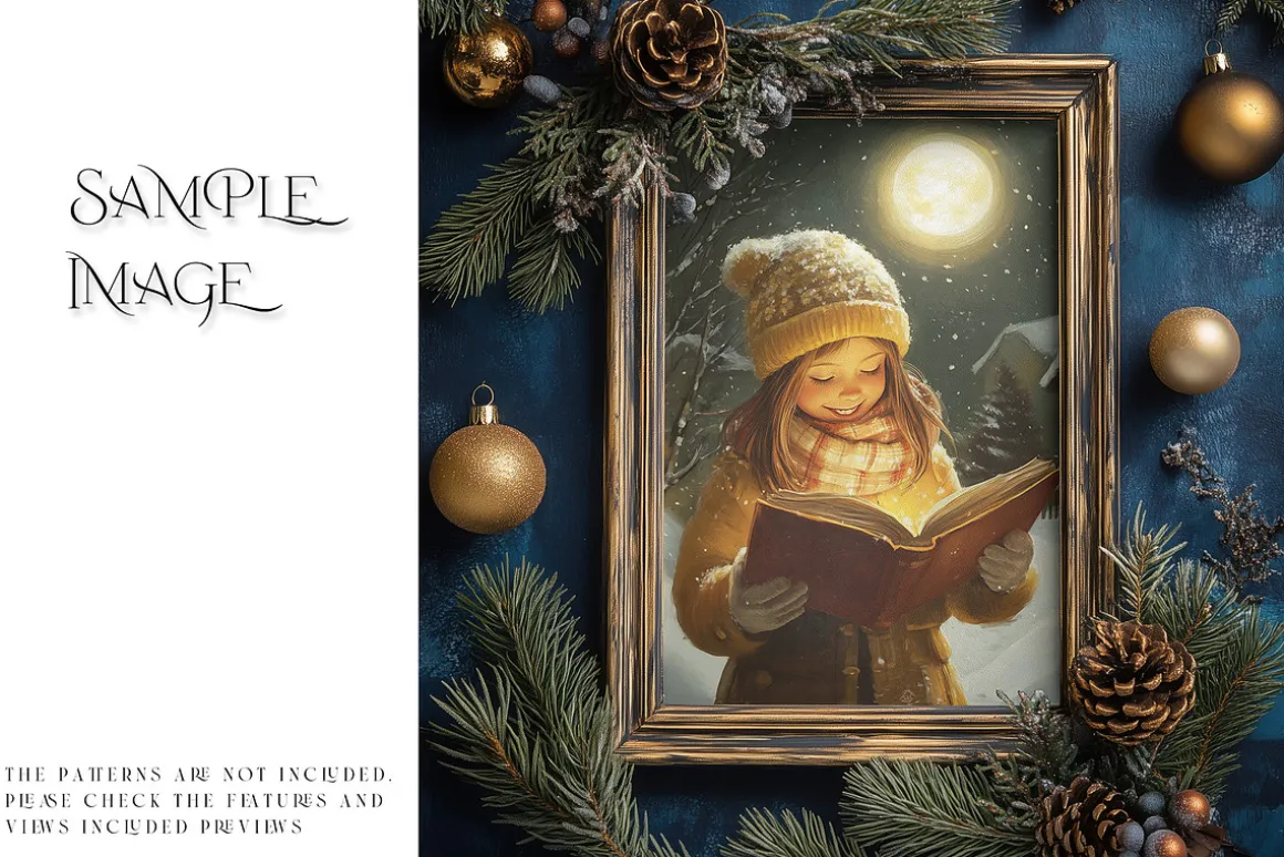 Blue Christmas Frames Collection