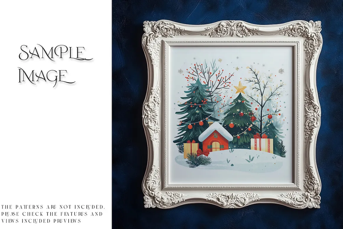Blue Christmas Frames Collection