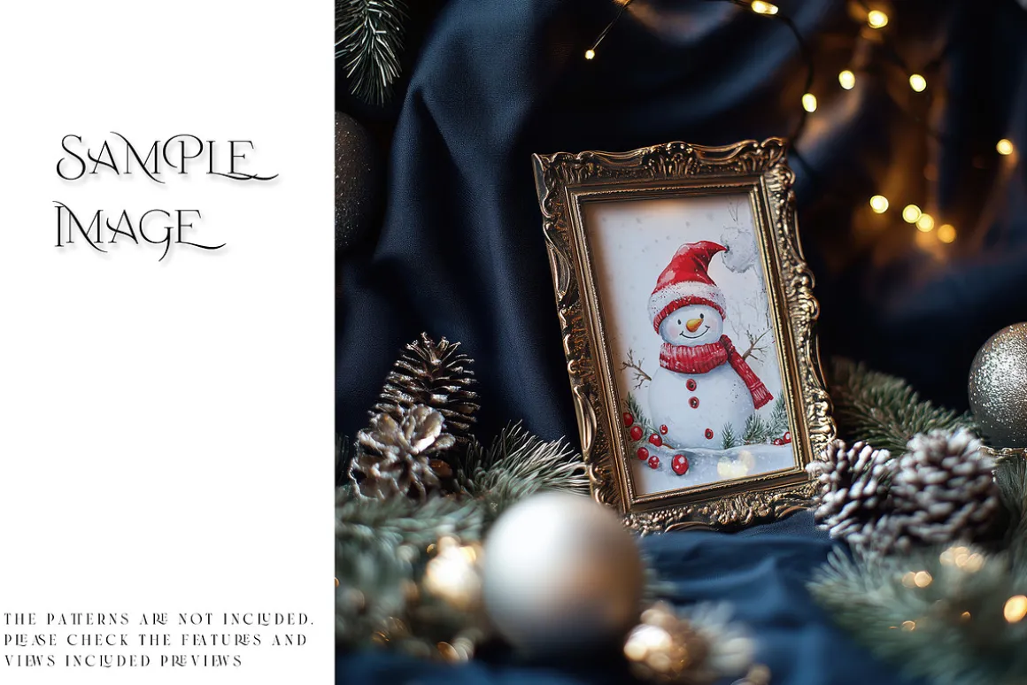 Blue Christmas Frames Collection