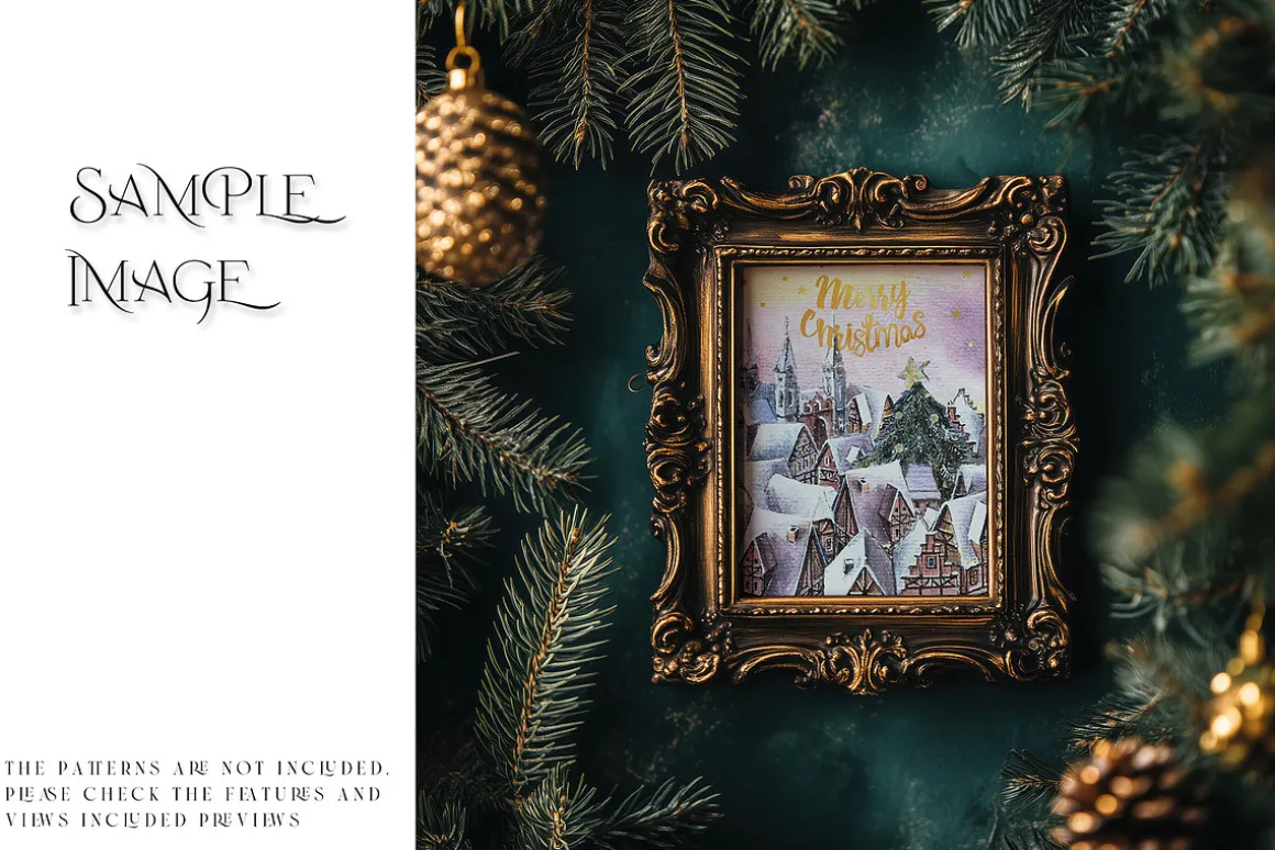 Blue Christmas Frames Collection