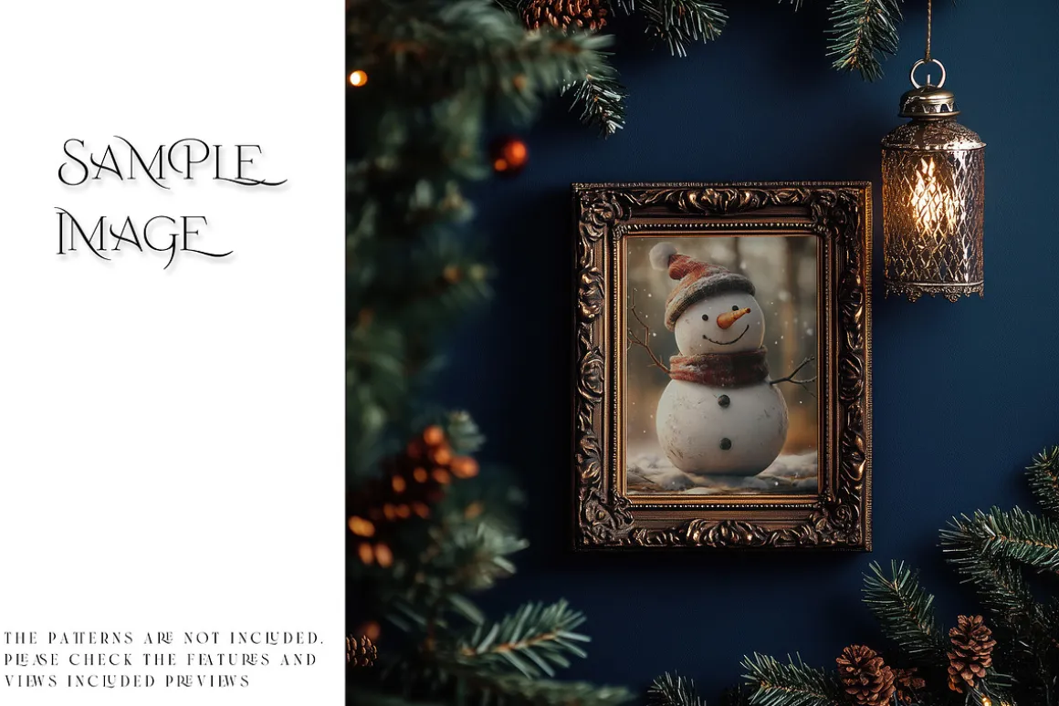 Blue Christmas Frames Collection