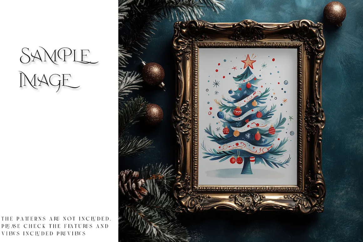 Blue Christmas Frames Collection