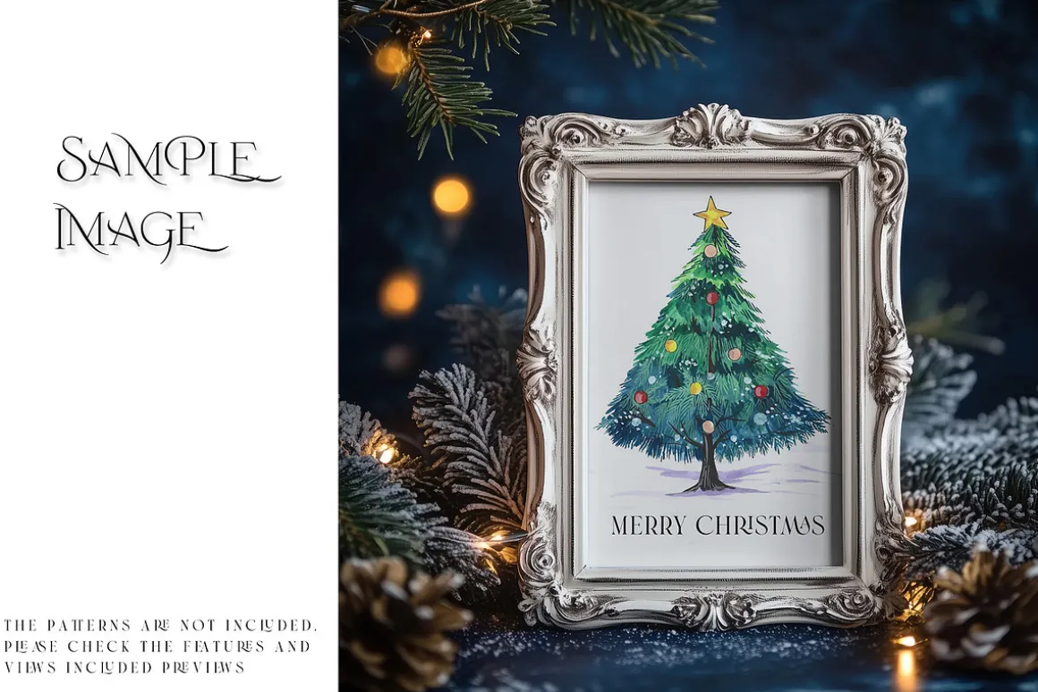 Blue Christmas Frames Collection