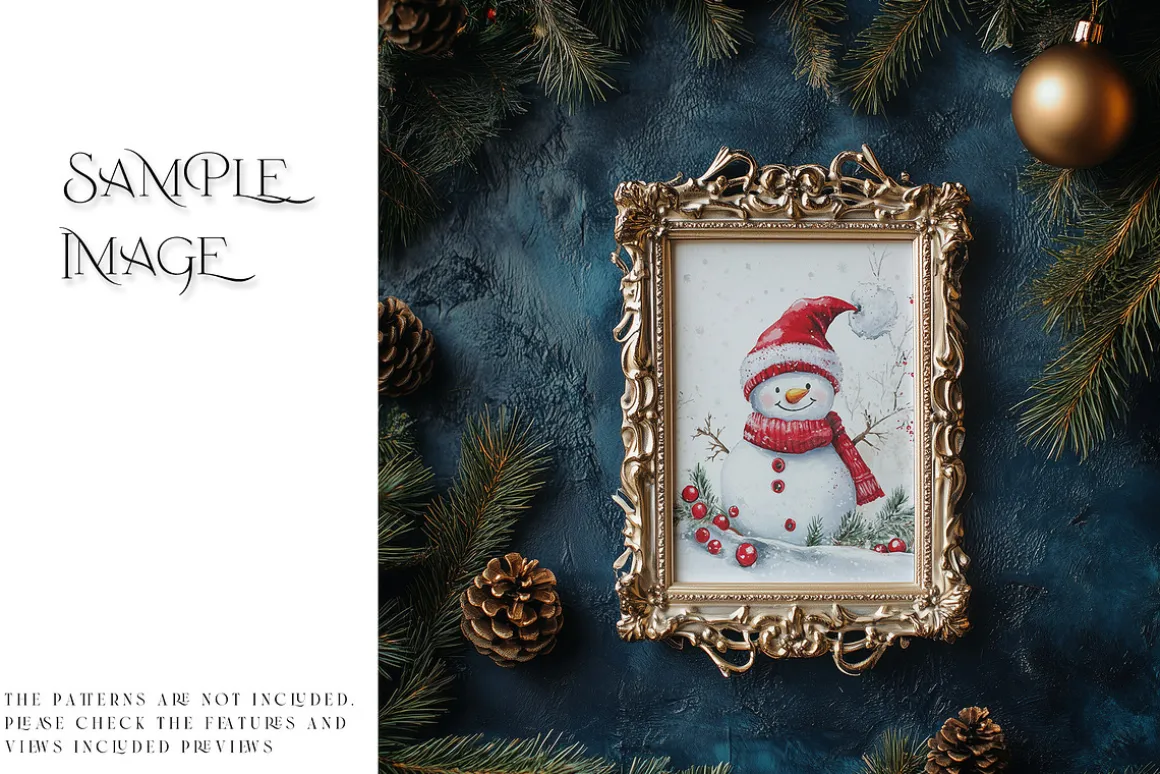 Blue Christmas Frames Collection