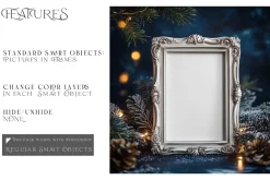 Blue Christmas Frames Collection