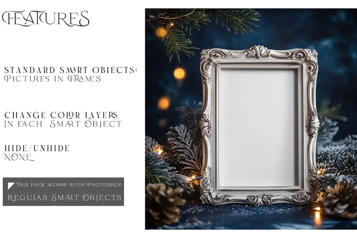 Blue Christmas Frames Collection