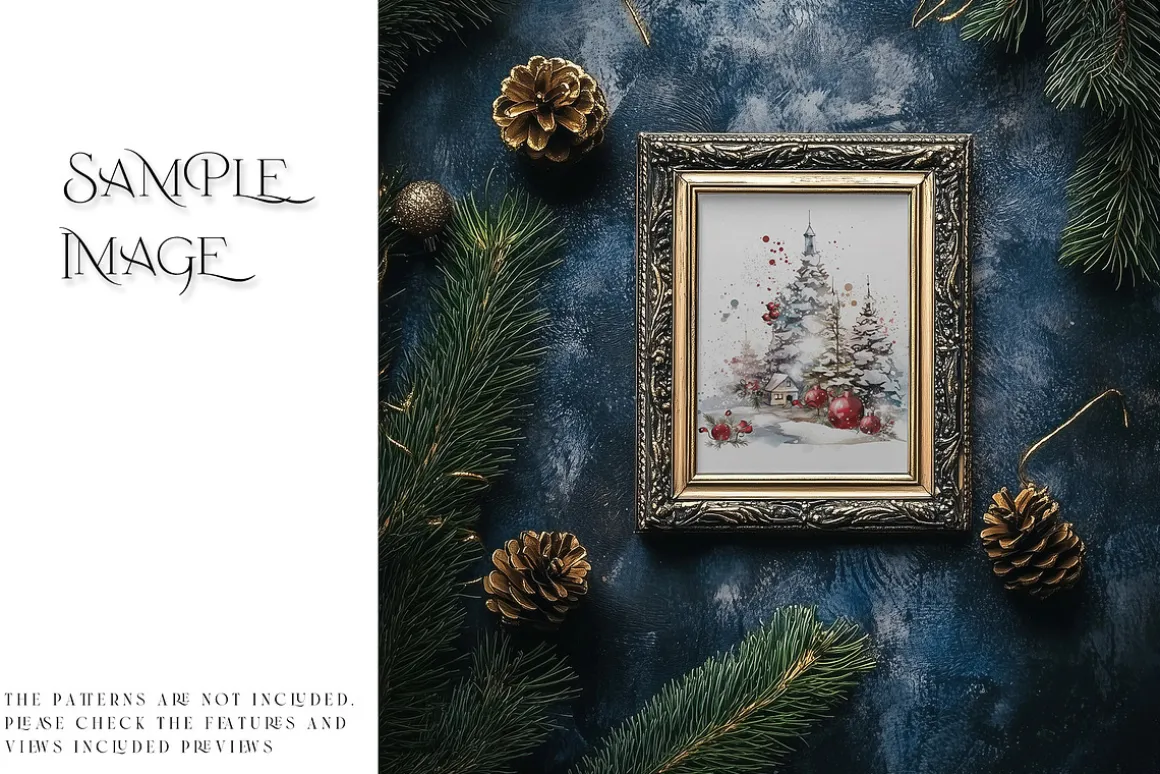 Blue Christmas Frames Collection