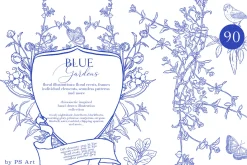Blue Gardens Chinoiserie set