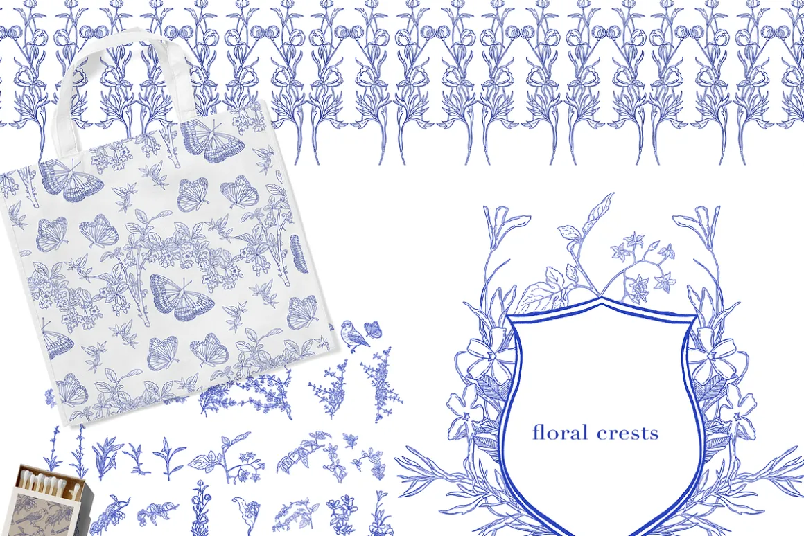 Blue Gardens Chinoiserie set