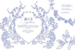 Blue Gardens Chinoiserie set