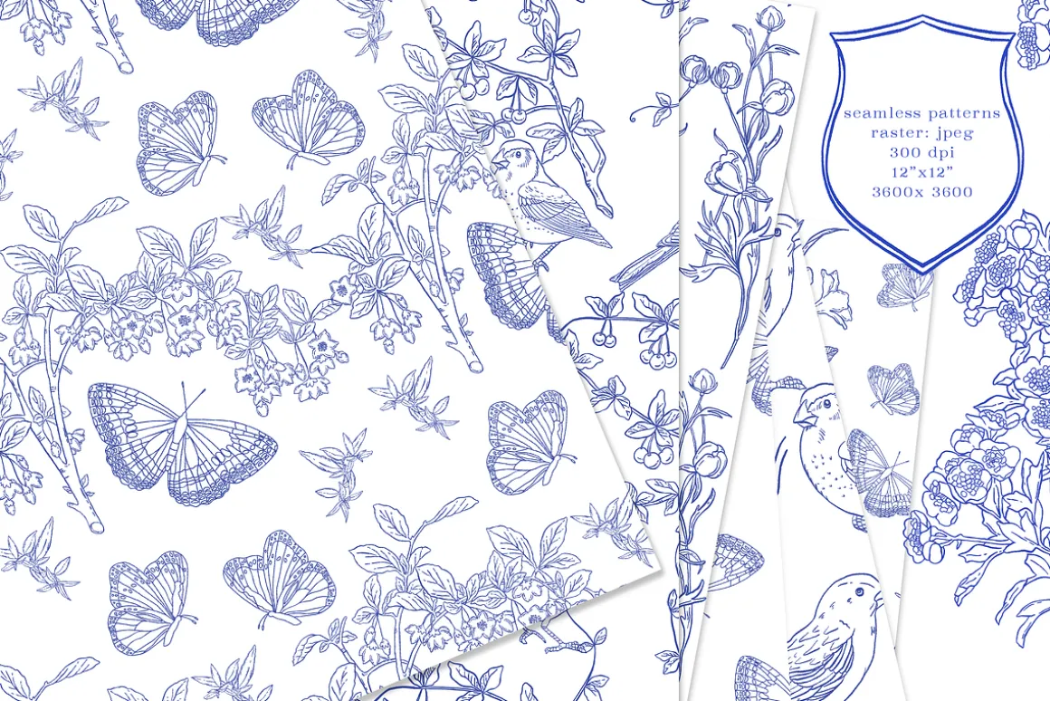 Blue Gardens Chinoiserie set