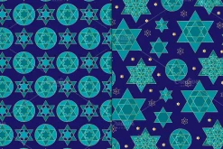 Blue Gold Jewish Star Patterns