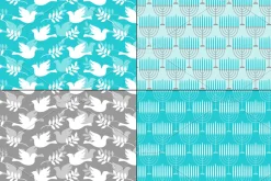 Blue Gray Hanukkah Patterns