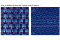 Blue Gray Hanukkah Patterns